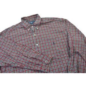 Ralph Lauren Blake Classic Fit Plaid‎ Button Down Pony Shirt Mens XL Red Blue